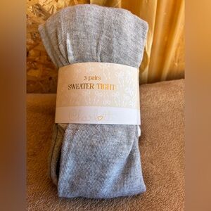 NWT Charlotte Sweater Tights - 3 Pairs - Grey, Ivory, Black Size S/M